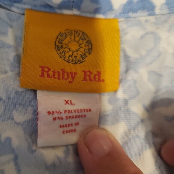 Ruby Rd. 3/4 Sleeve Embellished V-Neck Knot Top - Picture 4 of 8